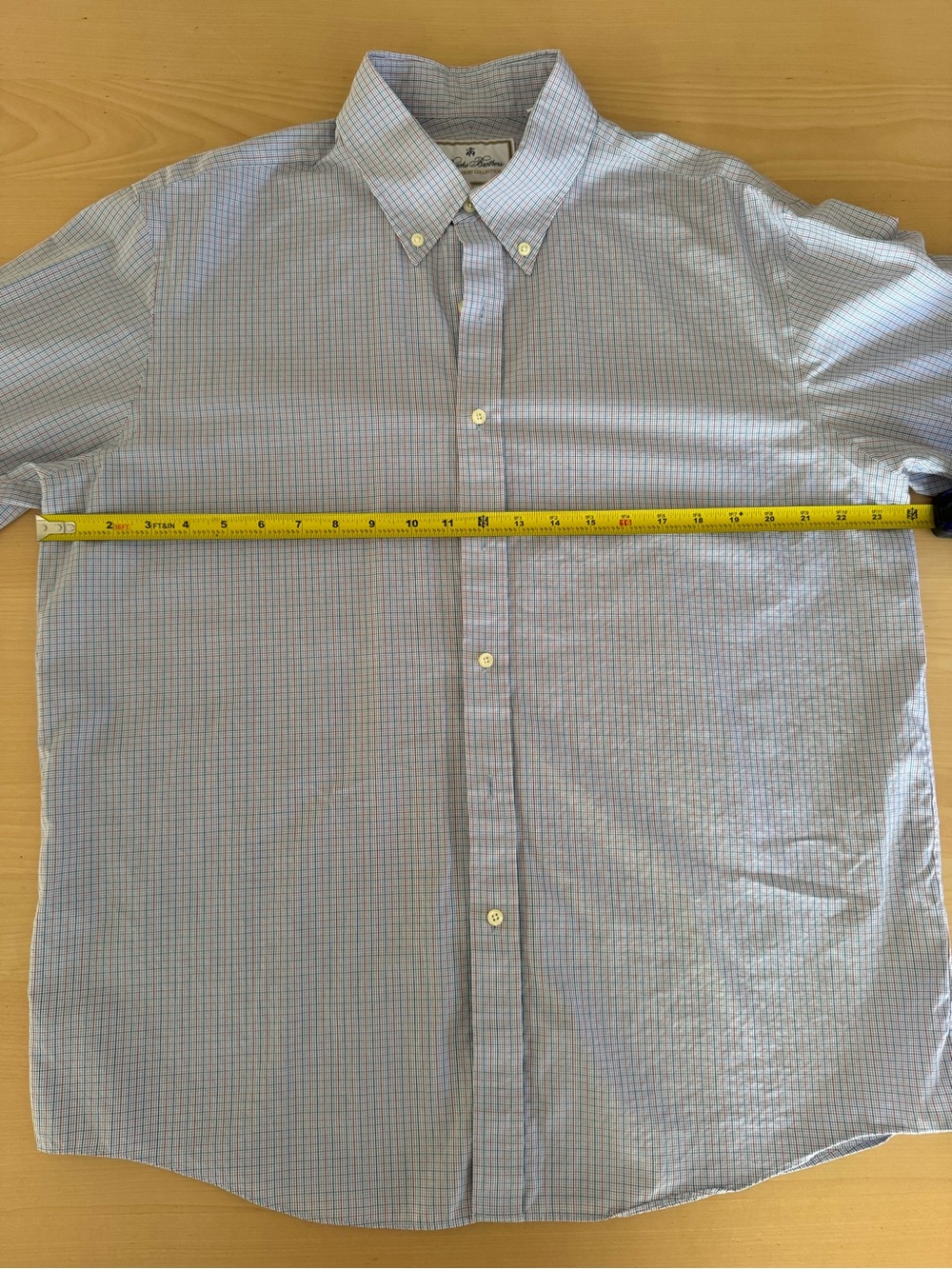 Brooks Brothers x Thomas Mason Checked Dress Shirt Regular Fit 16.5 35